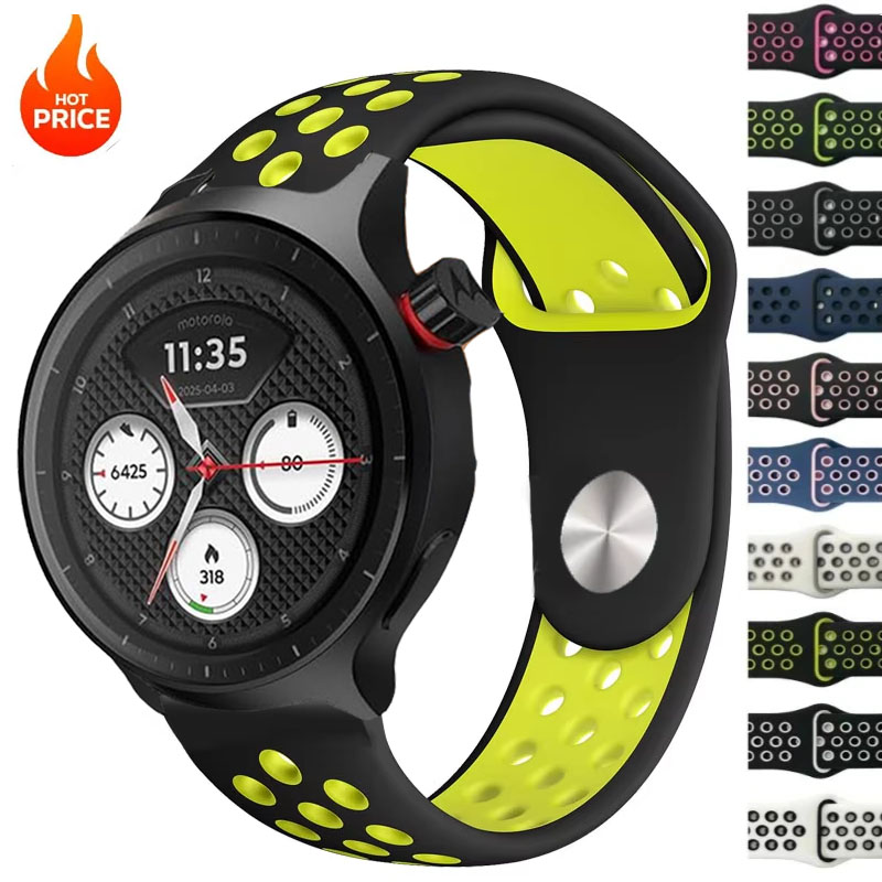 Motorola Smartwatch Accessories - 20 mm 22 mm atmungsaktives zweifarbiges