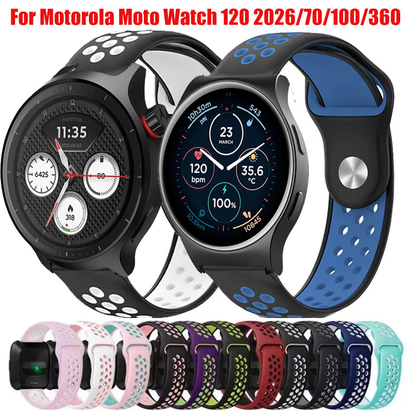 Motorola Smartwatch Accessories - 20mm 22mm atmungsaktives Ersatzarmband für Motorola