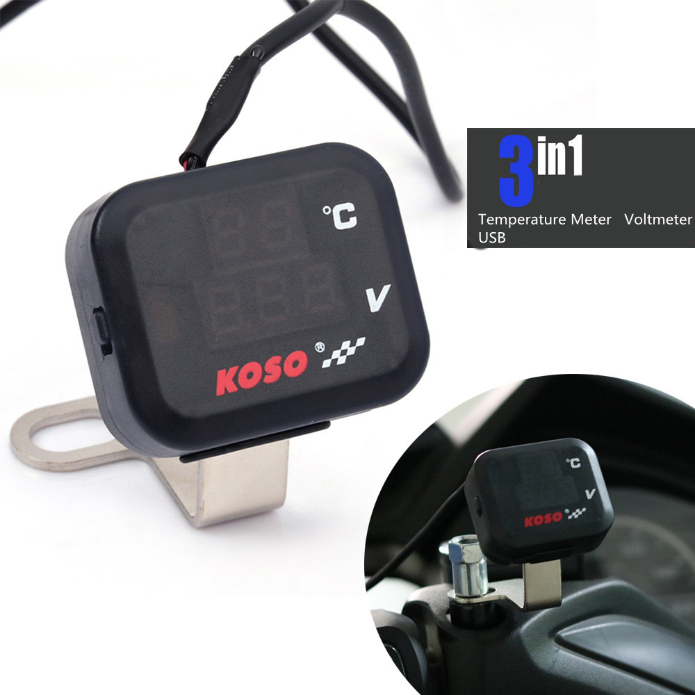 Smartwatch Universal - 3-in-1 Universal KOSO Motorrad Voltmeter Thermometer