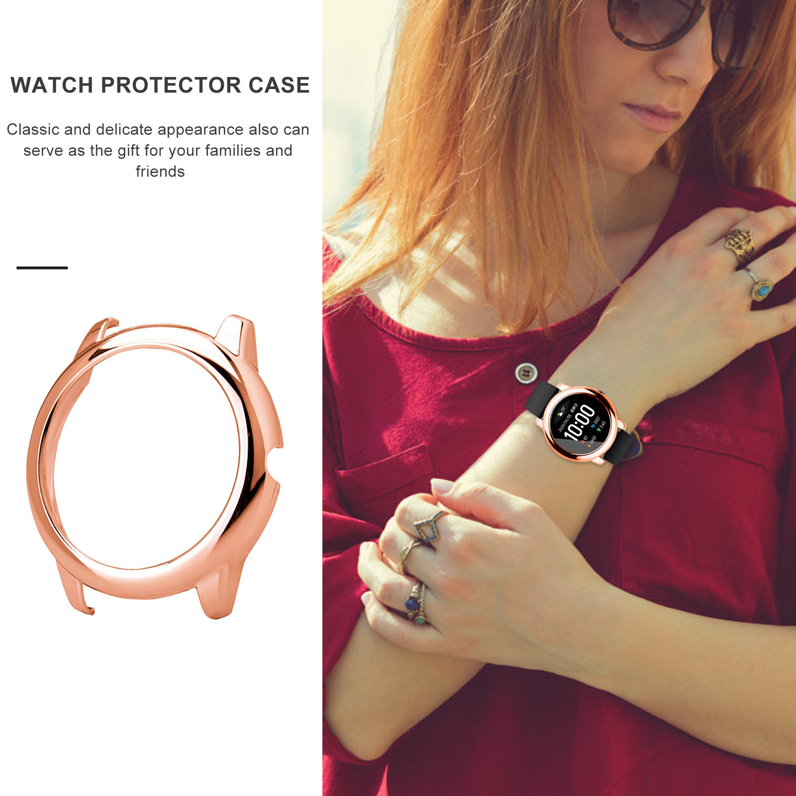 1 Stück Metallfarbene Schutzhü – Smartwatch Watch Accessories Bewertung und Preis
